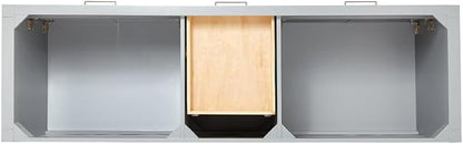 DKB Alenza 72 Inch Bathroom Vanity Double Sink — Grey Bathroom Vanity with Sink, 1.5" Edge Italian Carrara Marble Countertop & Backsplash, 4 Soft-Close Doors, 4 Dovetail Drawers
