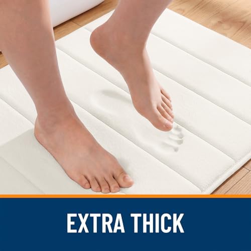 OLANLY Memory Foam Large Bath Mat 40x24, Super Soft Absorbent Bathroom Rugs