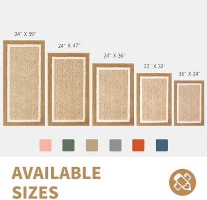 CozeCube Beige Bath Mat 36"x24" Non Slip Washable Rug