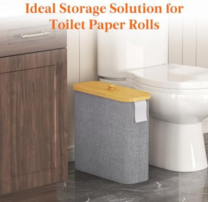 Lifewit Toilet Paper Storage Holder Extra Large Stand Basket 30L Light Gray