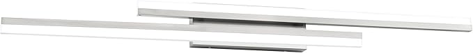 PRESDE 48 Inch Bathroom Light Fixtures Brushed Nickel Vanity Light Bar LED Modern Bath Wall Lighting Over Mirror