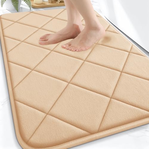 OLANLY Memory Foam Bath Mat 30x20, Ultra Soft and Absorbent Bathroom Rugs