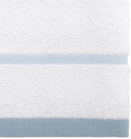 IZOD – Washcloths, Plush Ringspun Cotton Blend Towels with Absorbent Terry & Durable Hem, Striped Bathroom Towels, Set of 4 (Sandbar Blue)