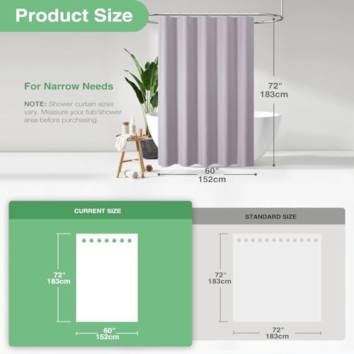Dynamene Stall Waffle Shower Curtain 256 GSM Heavy Fabric 60x72 Lavender
