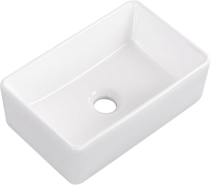 Vessel Sink 15"x9" Rectangular Bathroom Sink Modern White Porcelain Ceramic Above Counter Drop-in Vanity Sink for Bathrooms Art Basin