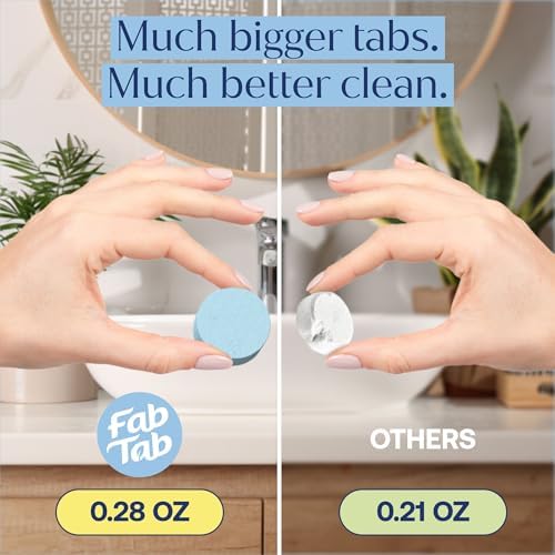 Fab Tab Toilet Bowl Cleaner Tablets, Lemon & Eucalyptus Scent, 12 Count