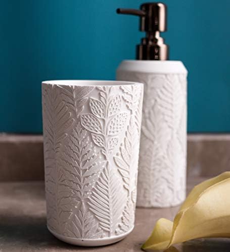 Hymmah Bathroom Accessories Set,Toothbrush Holder,Farmhouse Decor,4 Pcs Resin Gift Apartment Necessities, Contain Toothbrush Cup,Soap Dispenser & Dish,Tumbler