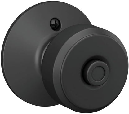 SCHLAGE F40 BWE 622 Bowery Door Knob, Bed & Bath Privacy Lock, Matte Black (Pack of 4)