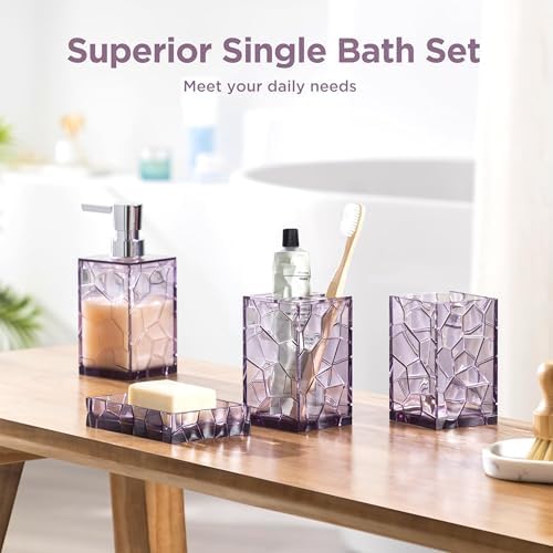 HBlife Bathroom Accessories Set, Acrylic Bathroom Counter Set of 4