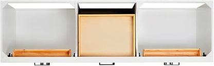 ARIEL Hepburn 72 Inch Double Rectangle Sink Bathroom Vanity with Nero Marquina Black Quartz Countertop 1.5 Inch in White
