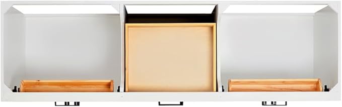 ARIEL Hepburn 72-inch Bathroom Vanity with Sink,Solid Wood, 0.75-inch Italian Carrara Marble Countertop, Double Rectangular Porcelain Sink, 4 Soft Closing Doors, 6 Dovetail Drawers, White