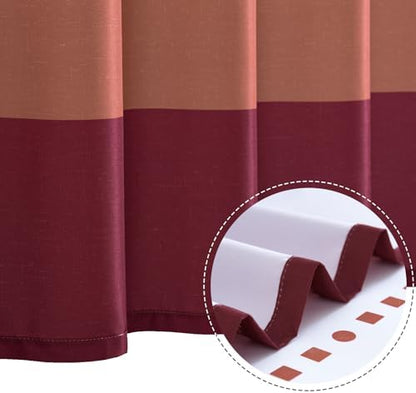 jinchan Boho Shower Curtain Burgundy and White 70x72 Inch 12 Hooks