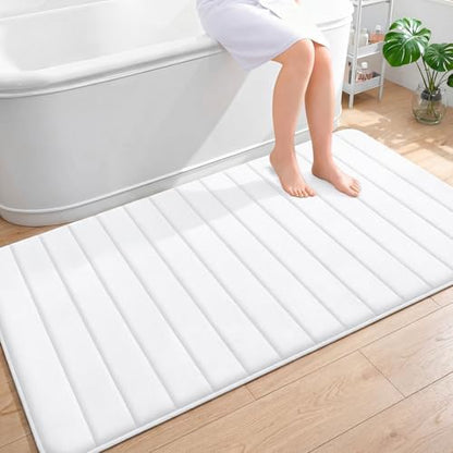 OLANLY Memory Foam Large Bath Mat 59x34, Super Soft Absorbent Bathroom Rugs