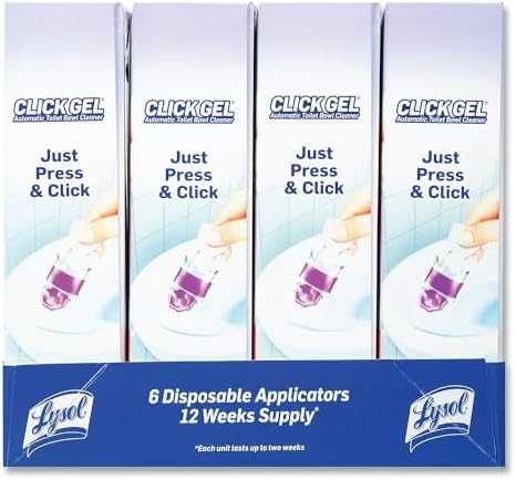 Lysol Click Gel Automatic Toilet Bowl Cleaner, Bathroom Essentials, Toilet Freshener, Refreshing Lavender Scent, 6 Count (Pack of 1)