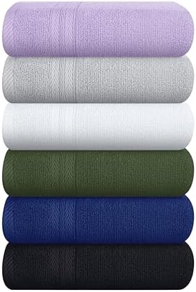 BOUTIQUO Ultra Soft 6-Piece Hand Towel Set 16x28-100% Ringspun Cotton - Durable & Highly Absorbent Hand Towels - Ideal for use in Bathroom, Kitchen, Gym, Spa & General Cleaning - Multicolour 1