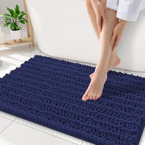 Smiry Bathroom Rugs 34X21, Extra Soft Rubber Backing Chenille Bath Mats