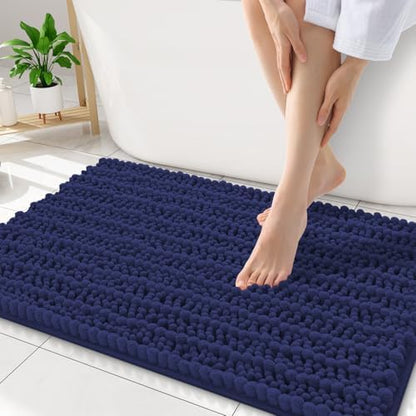 Smiry Bathroom Rugs 34X21, Extra Soft Rubber Backing Chenille Bath Mats