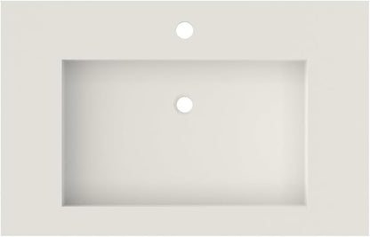30 inch Wall Mount Floating Vanity with Sink | Bathroom Vessel Sink Rectangle Modern Stone Resin White Washing Sink Art Basin for Bathroom AFS140-750
