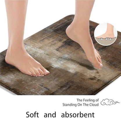 ArtSocket Bathroom Set, Shower Curtain and Bath Rugs Brown Grey