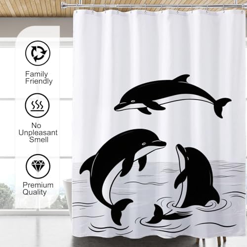 LLSCL Fabric Shower Curtain Liner with Magnets, Waterproof Hotel Quality, 72 x 72 Machine Washable