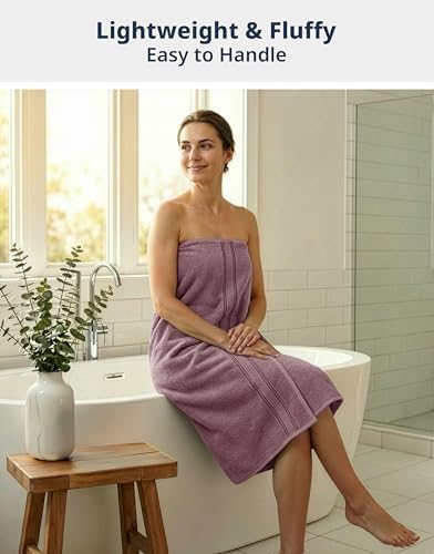 LANE LINEN Bath Sheet Set Quick Dry 100% Cotton 4 Pack Soft - Wishful Mauve