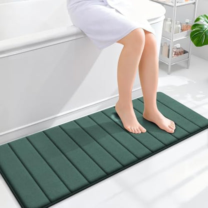 OLANLY Memory Foam Long Bathroom Rugs Runner 47x17, Super Soft Absorbent