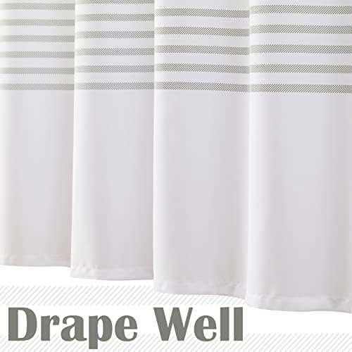 jinchan Grey and White Striped Shower Curtain Modern Zig Zag Waterproof Fabric Shower Curtains for Bathroom with 12 Hooks Machine Washable 70x72 inches