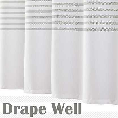 jinchan Grey and White Striped Shower Curtain Modern Zig Zag Waterproof Fabric Shower Curtains for Bathroom with 12 Hooks Machine Washable 70x72 inches