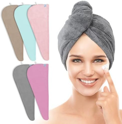 TENSTARS Microfiber Hair Towel Wrap for Women All Hair Types, 320GSM Thick