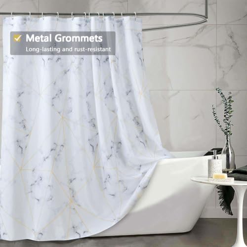 LLSCL Fabric Shower Curtain Liner with Magnets, Waterproof Hotel Quality, 72 x 72 Machine Washable