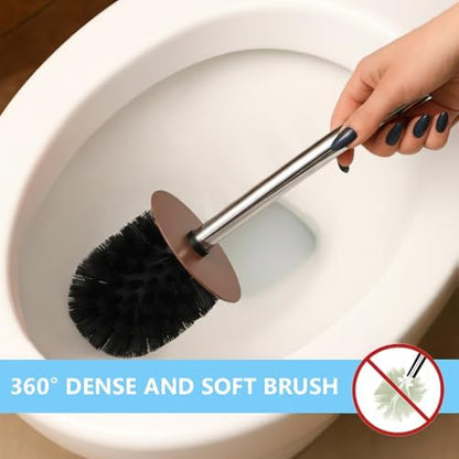 Deep & Sturdy Toilet Bowl Brush with Holder - Doughnut Bowl Brush - Durable Scrubbing - Toilet Cleaners - Household Essentials - Bathroom Cleaner - Cleaning Supplies - Household Supplies
