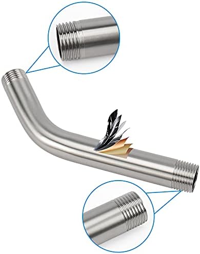NearMoon Shower Arm with Flange, Made of 304 Stainless Steel Shower Extension Extender Pipe, Wall-Mounted for Fixed Bathroom Showerhead, Never Rust (6 Inch, Brushed Nickel)