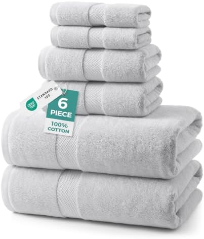 ecolook Ultra Soft 6-Piece Towel Set, 100% Cotton