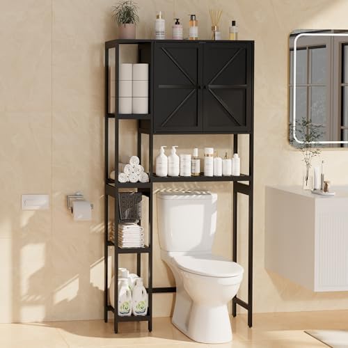 Bamboo Over-the-Toilet Storage Cabinet with Shelves for Small Bathrooms