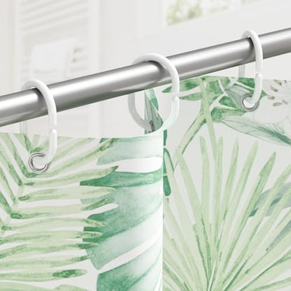 Amazer White Shower Curtain Hooks Rings, 24 Pcs Plastic Shower Curtain Rings, Plastic Shower Curtain Hooks for Bathroom Shower Rod, White Shower Hooks Rings Loops for Shower Curtain