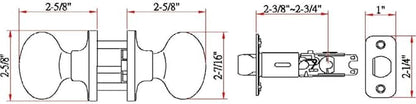 Design House Egg Passage Door Knob for Hall and Closet, Fits Standard Doors, Oil Rubbed Bronze – Design House, 750570