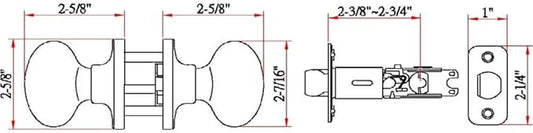 Design House Egg Passage Door Knob for Hall and Closet, Fits Standard Doors, Oil Rubbed Bronze – Design House, 750570