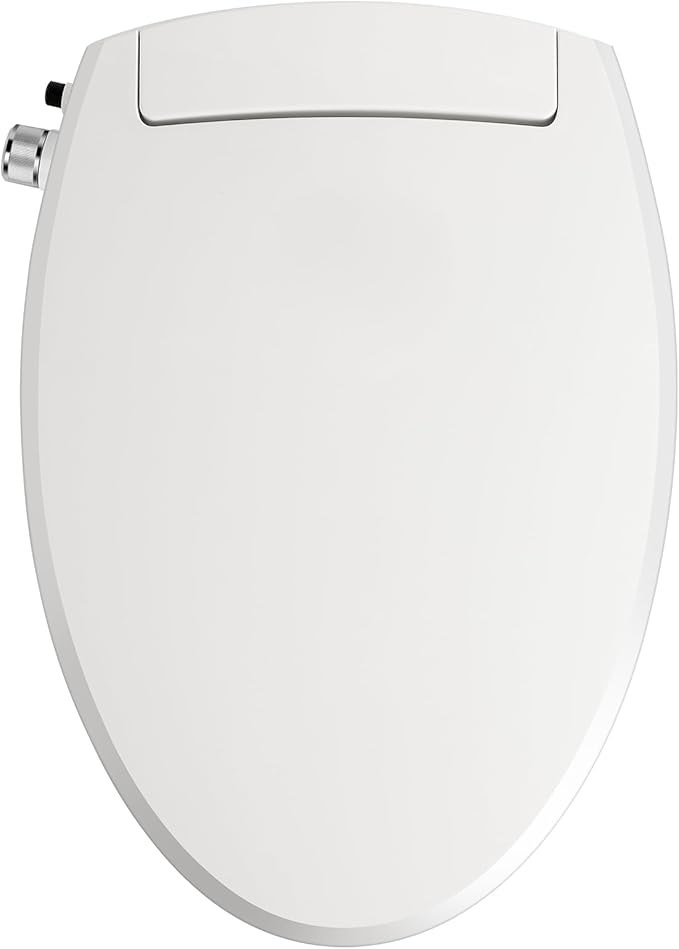 Bidet Toilet Seat Elongated Bidet Seat with Slow-Close, Non-Electric Bidet seat with Dual Nozzles, Fit Elongated Toilet Seat, Water Pressure Control，Easy to Install