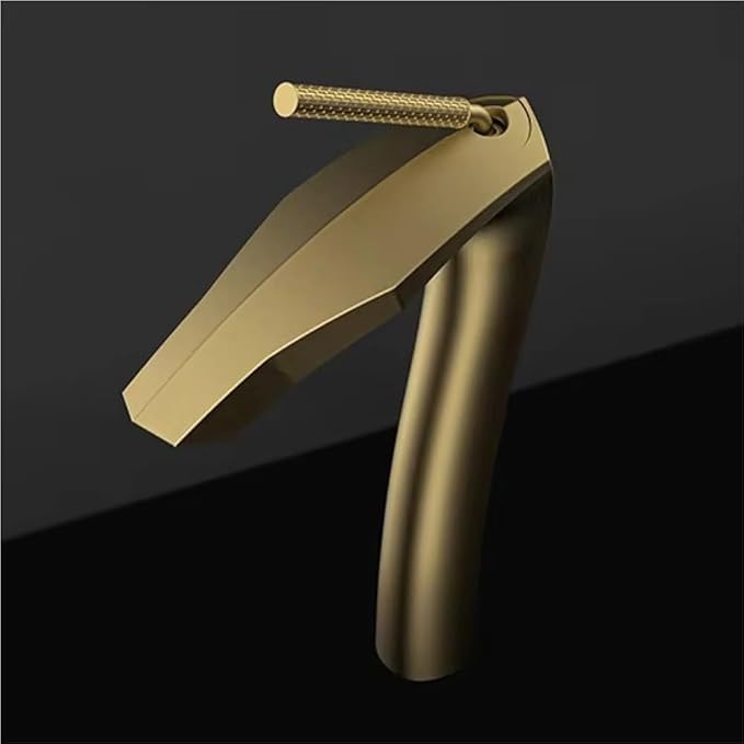 Faucet Brushed Gold Brass Bathroom Faucet Modern Ceramic Cartridge Basin Mixer Tap Hot&Cold Water Deck- Mounted Sink Fixtures(Chrome,G3/8) Faucet
