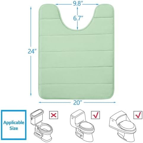 Buganda Memory Foam U-Shaped Toilet Rugs 24 x 20, Absorbent Bathroom mat