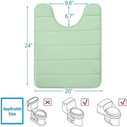 Buganda Memory Foam U-Shaped Toilet Rugs 24 x 20, Absorbent Bathroom mat