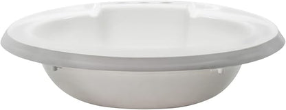RecPro RV Kitchen Sink with Pull-Out Faucet | Brushed Nickel Single Lever | 3-Hole Installation | Durable Plastic White Oval Basin | Dual Stream & Spray Settings+