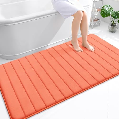 OLANLY Memory Foam Large Bath Mat 59x34, Super Soft Absorbent Bathroom Rugs