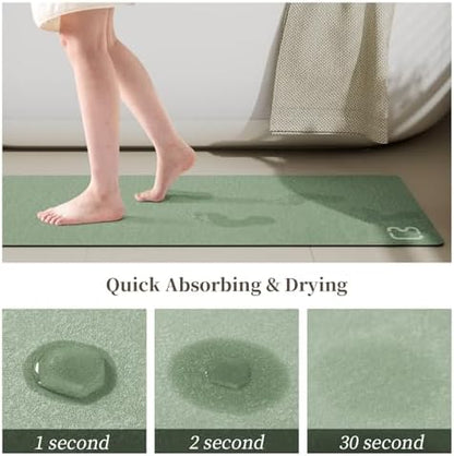 Extra Long Bathroom Runner Large Stone Bath Mats for Bathroom,17"x59"Sage