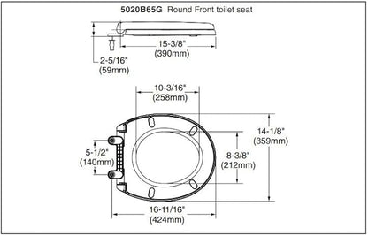 American Standard 5020B65G.222 Traditional Luxury Toilet Seat, Slow-Close, Round Front, Linen