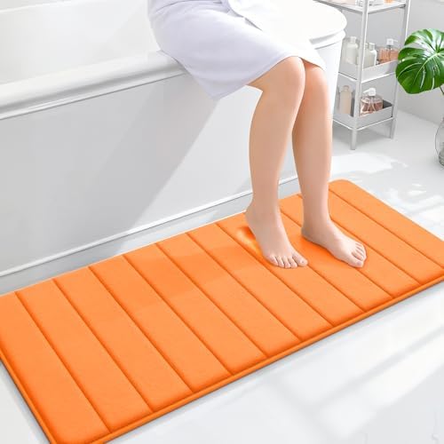 OLANLY Memory Foam Long Bathroom Rugs Runner 47x20, Super Soft Absorbent