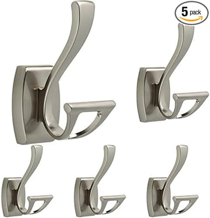Delta Dansant Towel Hook Satin Nickel | Wall Mounted | Bathroom Hardware | Model 135241 | Pack of 5
