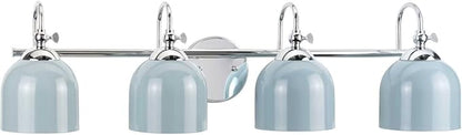 Progress Lighting Dalton Collection 33 in. 4-Light Polished Chrome Coastal Blue Vanity Light