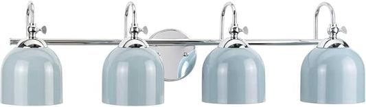 Progress Lighting Dalton Collection 33 in. 4-Light Polished Chrome Coastal Blue Vanity Light