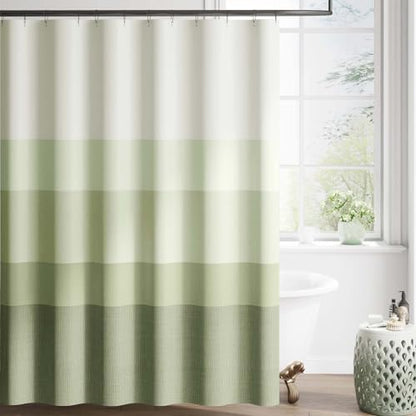 jinchan Ombre Forest Green Shower Curtain for Bathroom 70x72 Inch 12 Hooks